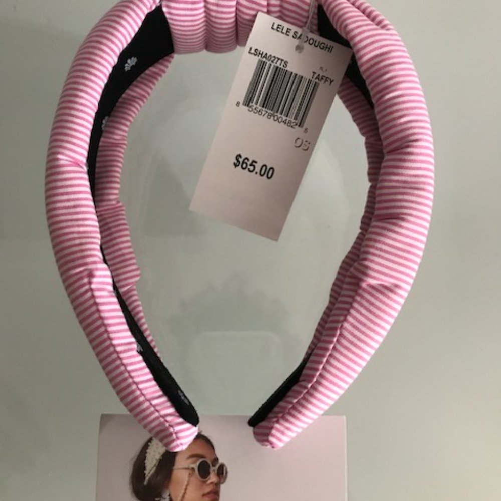 LELE SADOUGHI Pink Striped Petite Knot Headband - Picture 4 of 7